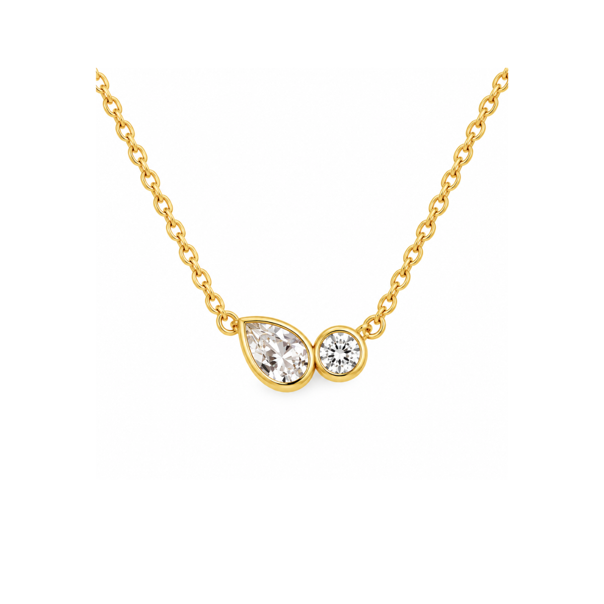 Necklace Bezel Toi et Moi