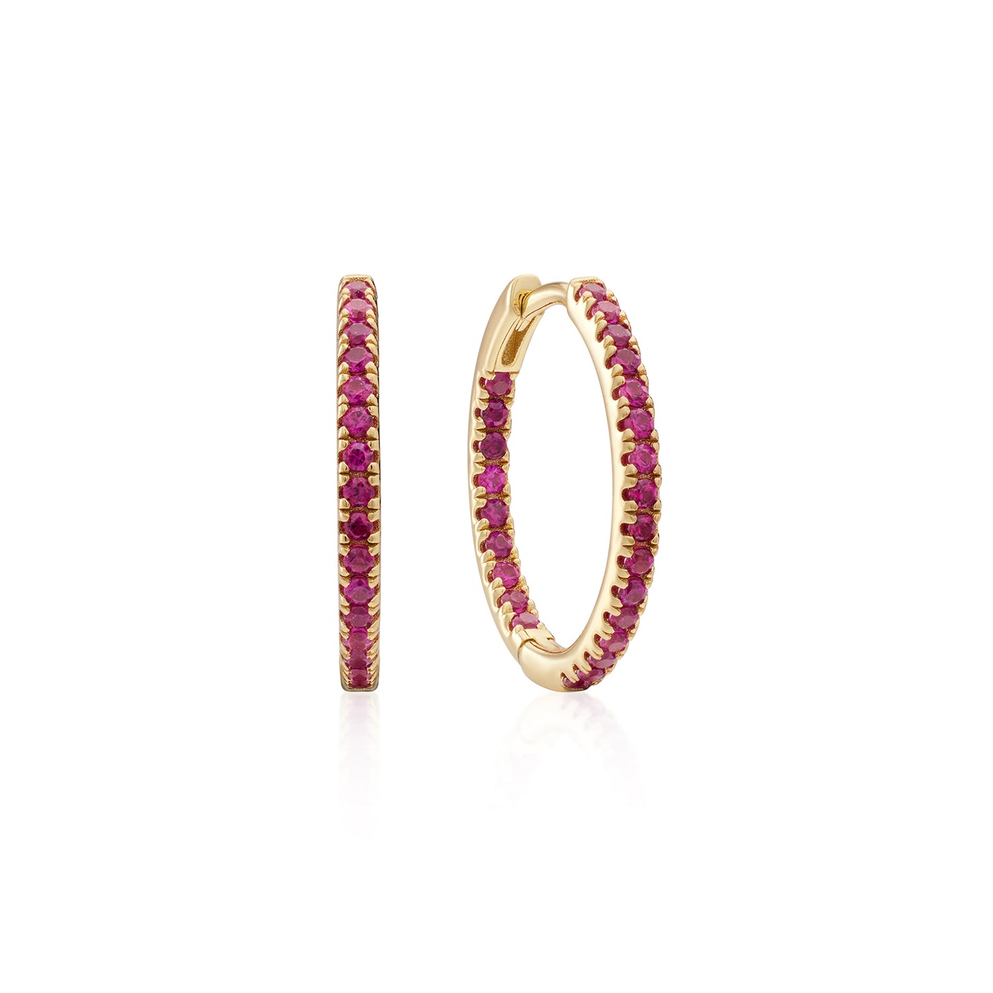 Earring Hoop Medium Red
