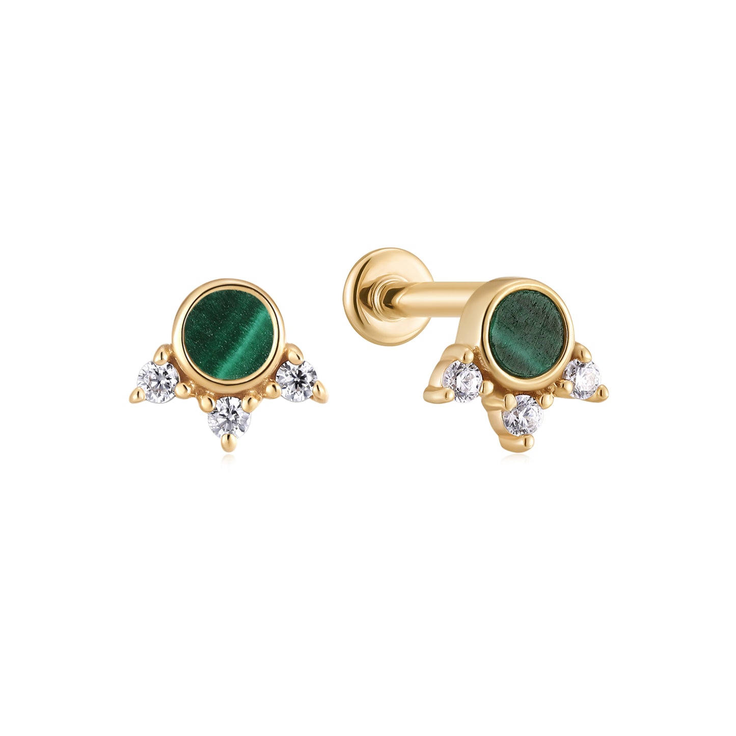 Trio Malachite piercing