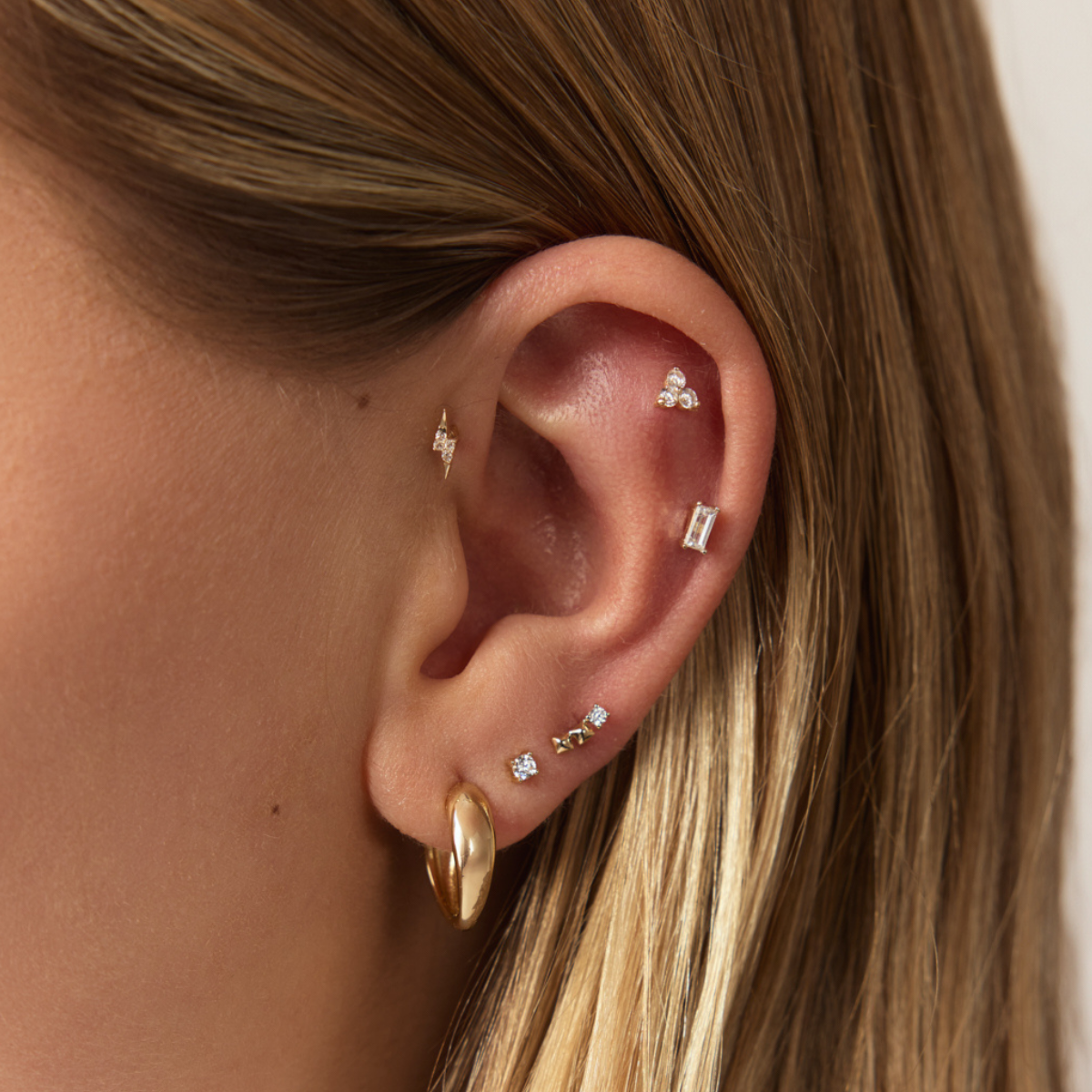Triple Square Piercing