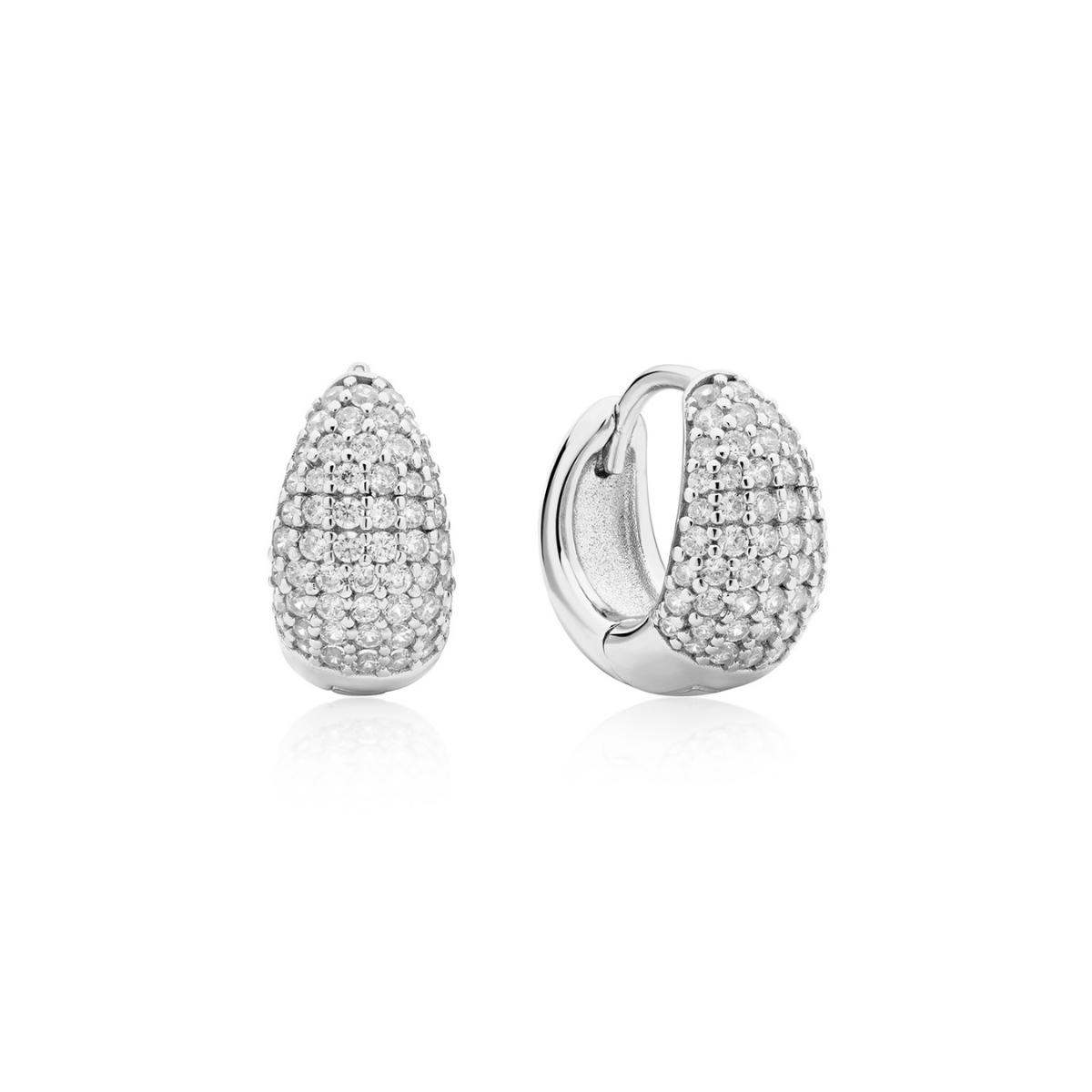 Earring Hoop Drop Pave