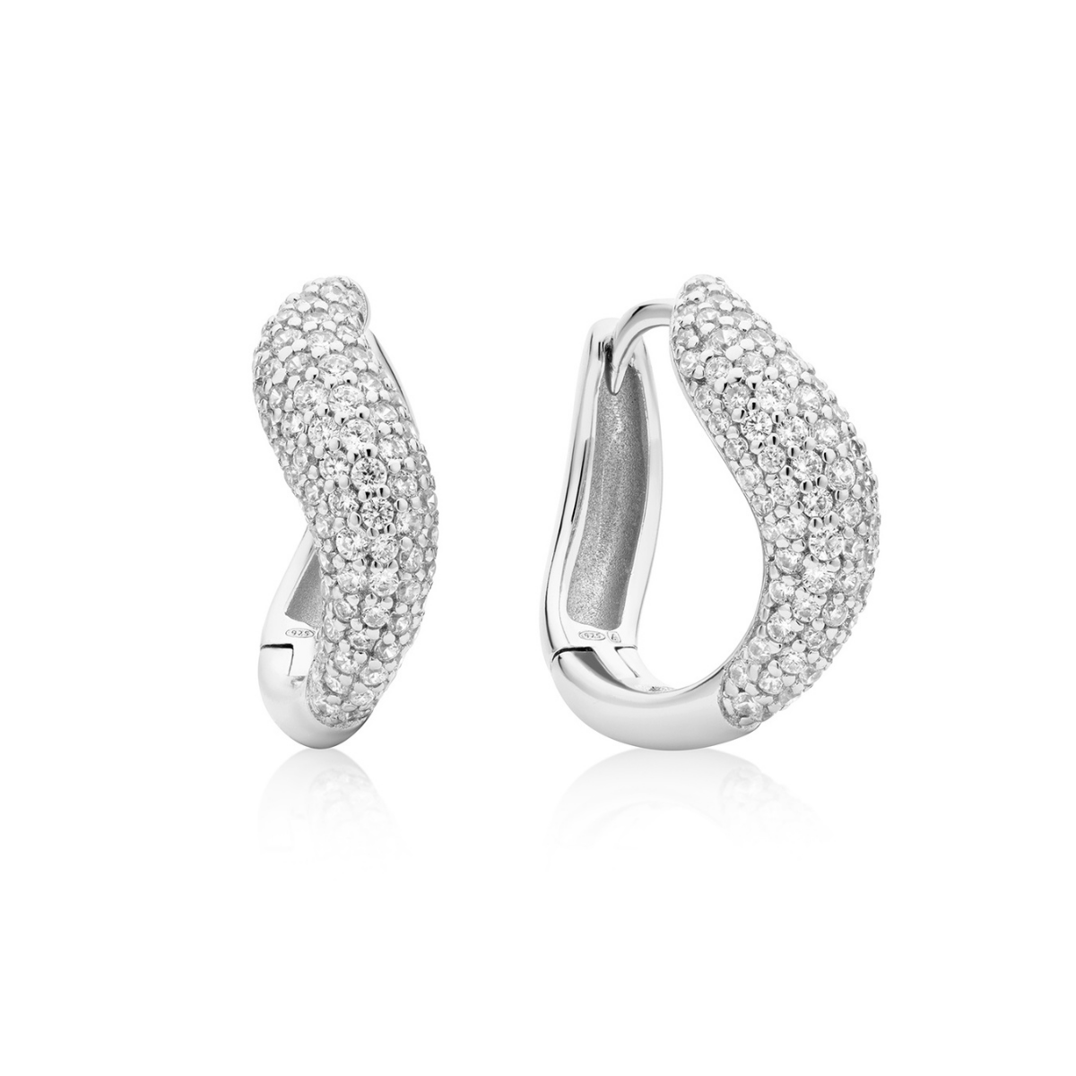 Earring Hoop Onda Pave