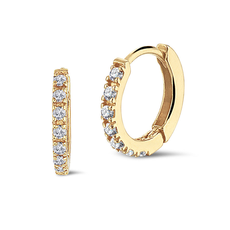 Earring Hoop Gold White