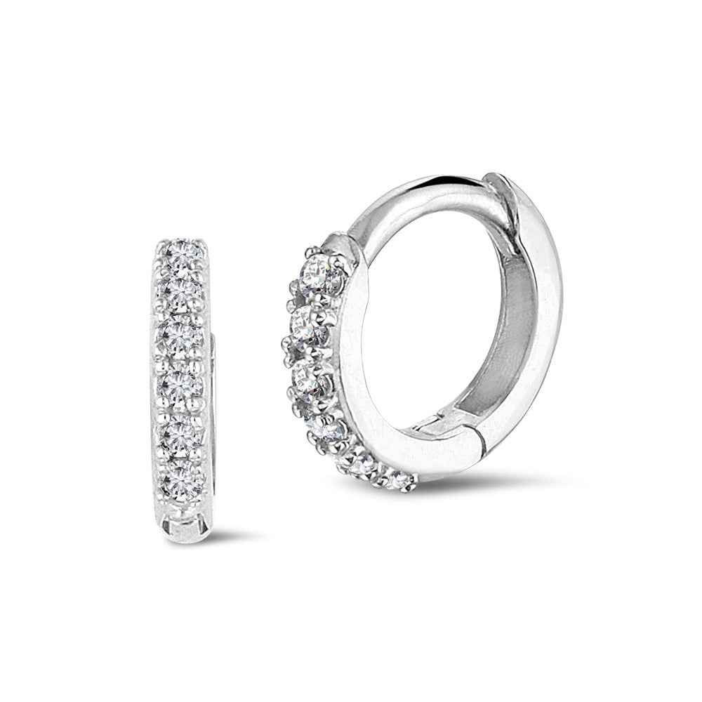 Earring Hoop Gold White