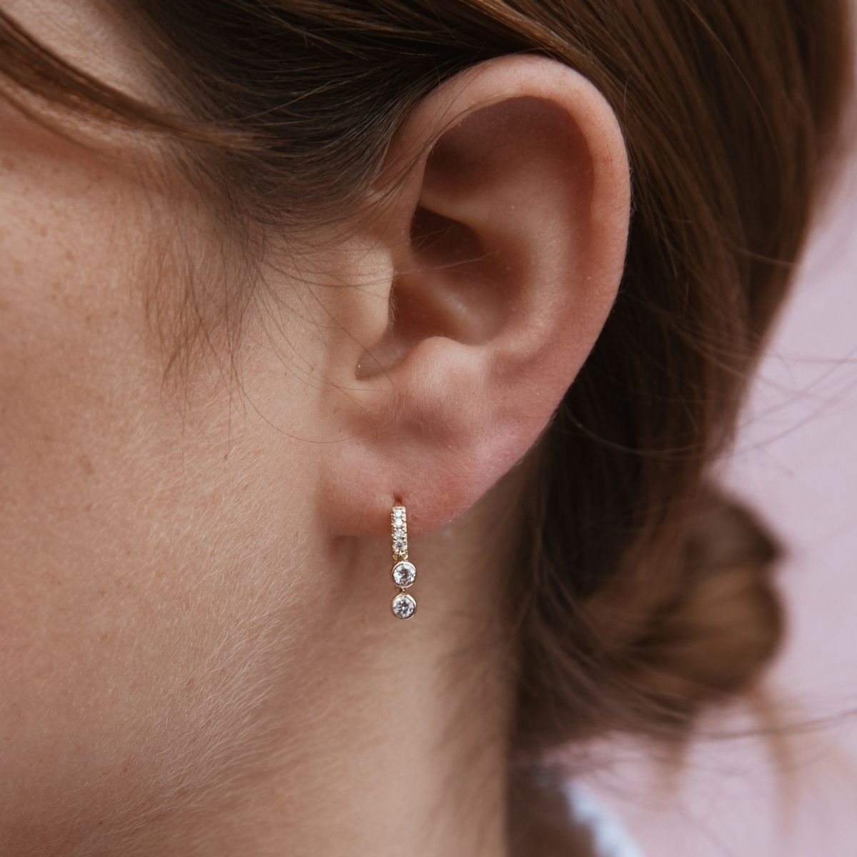 Earring Hoop June Duo Diamond