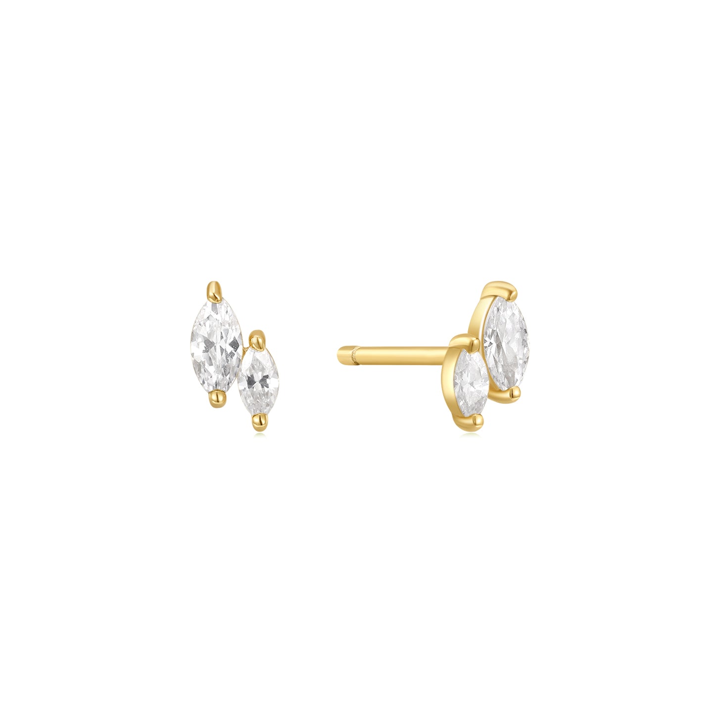 Earring Stud Double Marquise