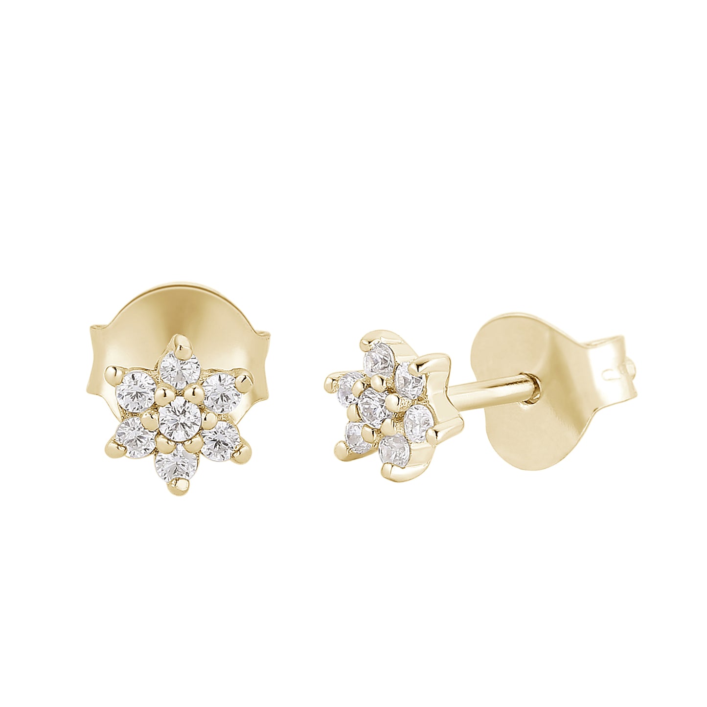 Earring Stud Mini Flower White