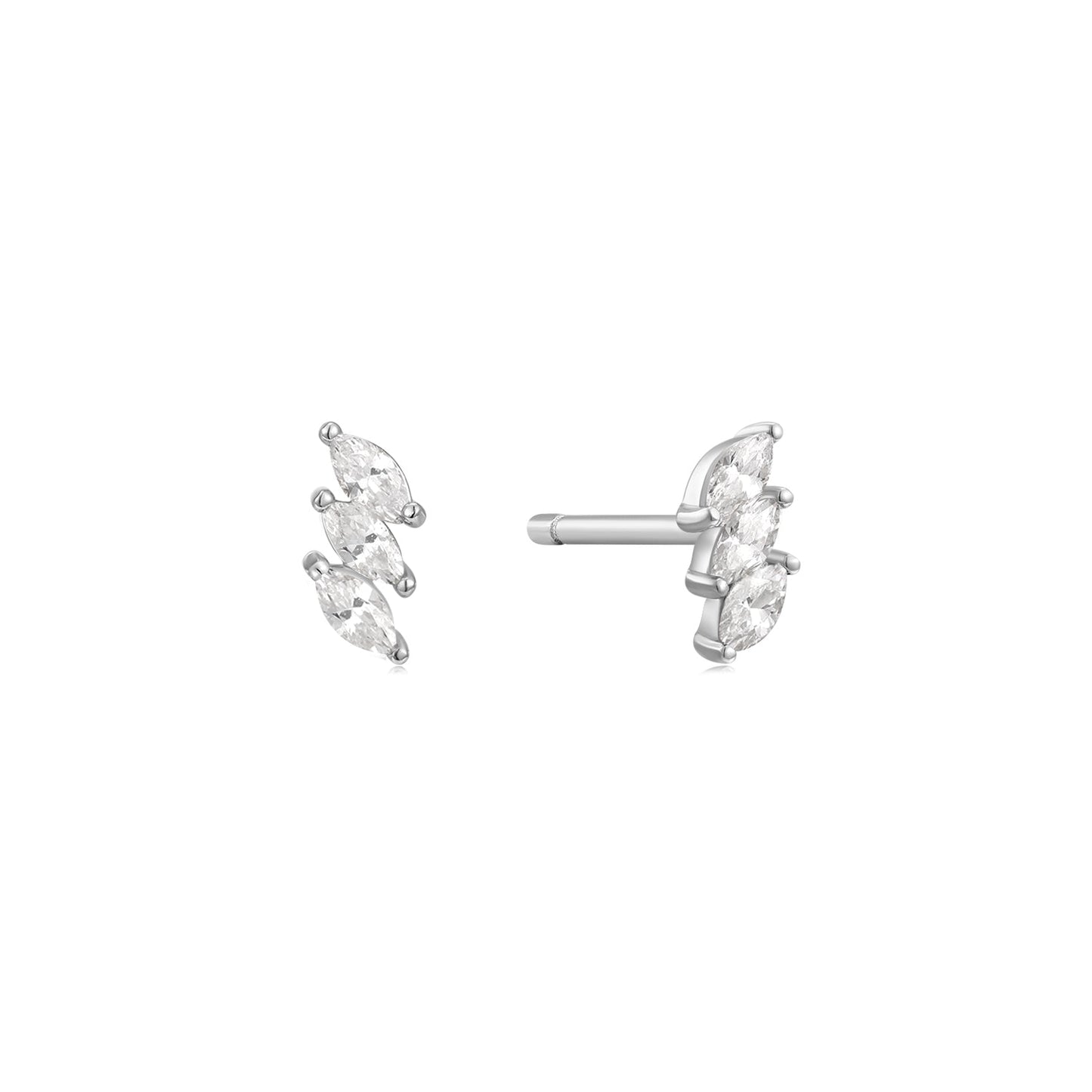 Earring Stud Triple Marquise