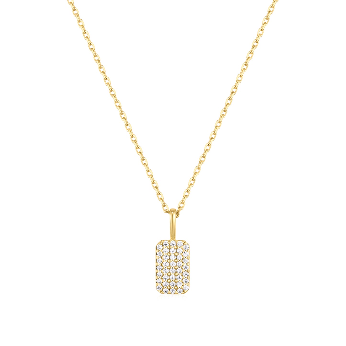 Necklace Engraving Square Pave