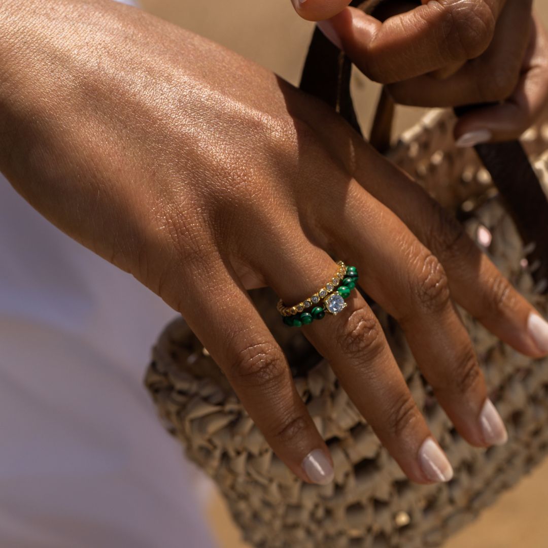 Ring Beads Malachite