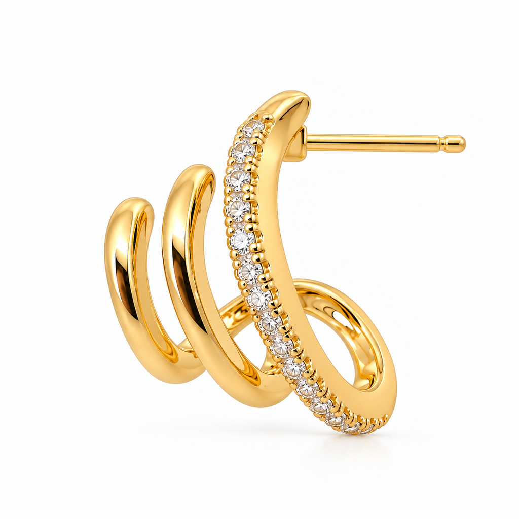 Earring Stud Triple Bright