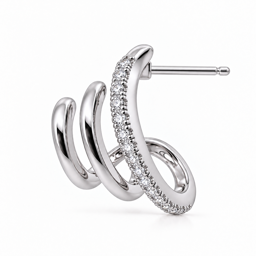 Earring Stud Triple Bright