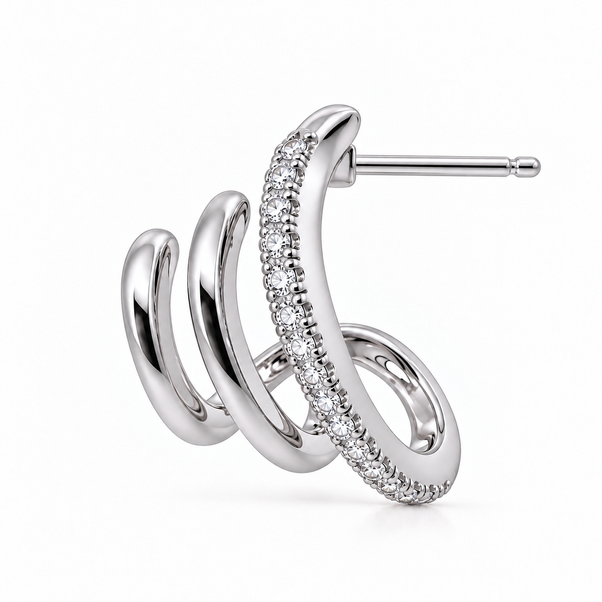 Earring Stud Triple Bright