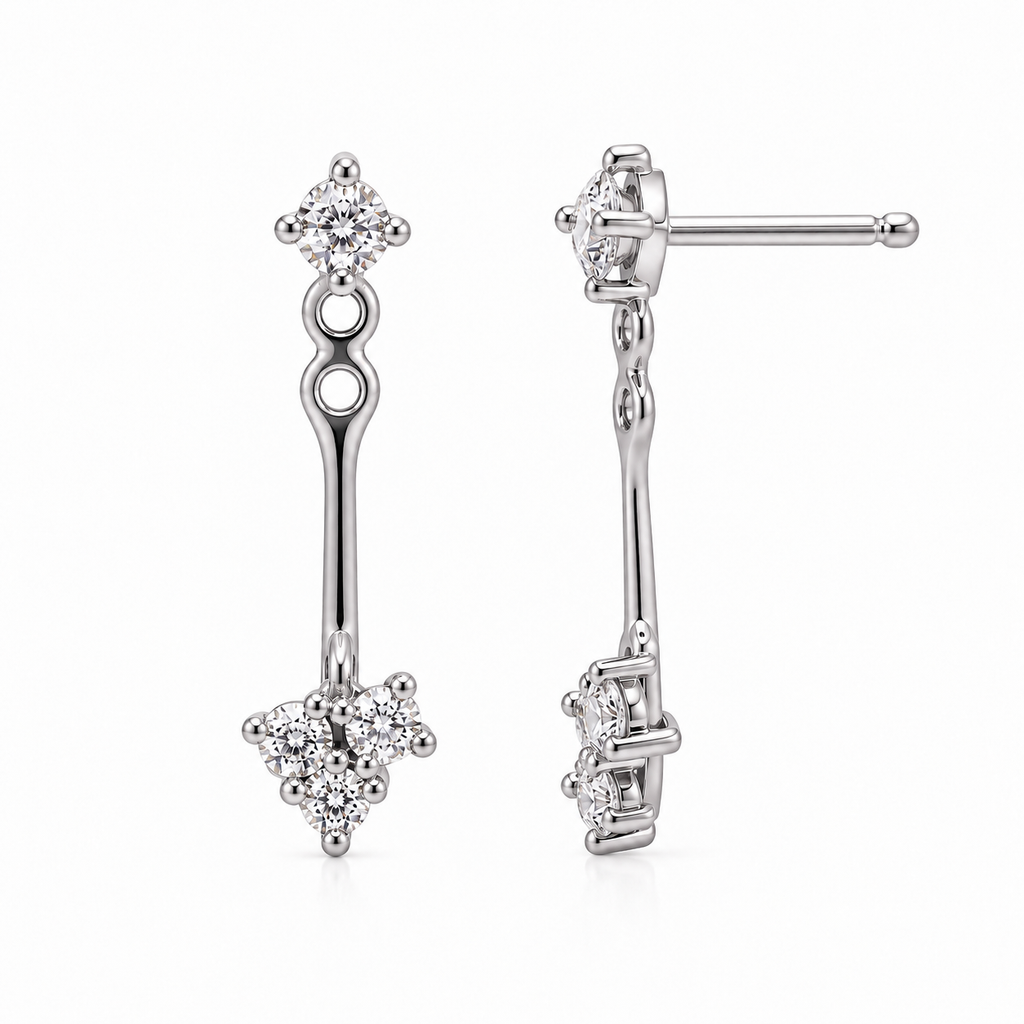 Earring Stud Arc Triple round