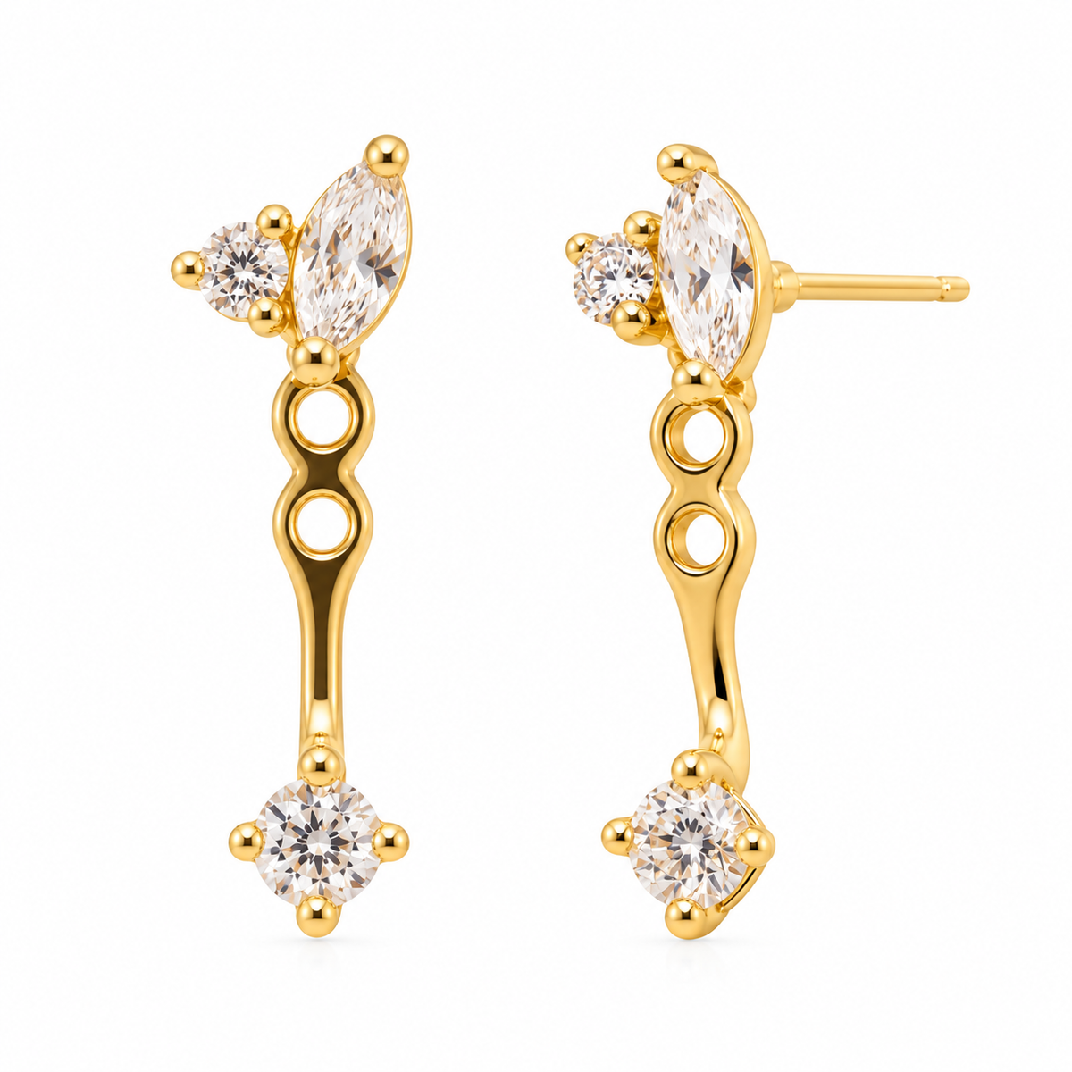 Earring Stud Arc Marquise