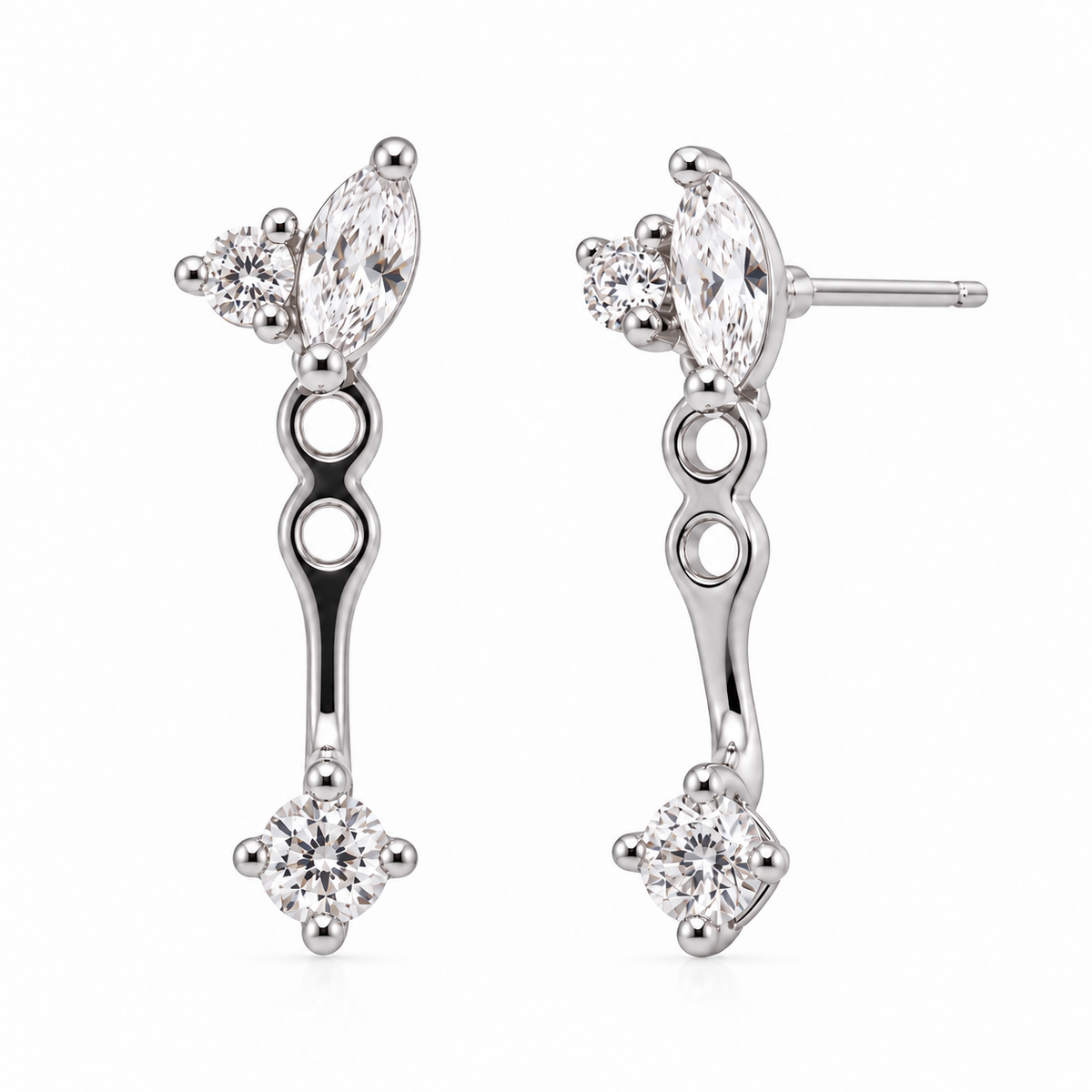 Earring Stud Arc Marquise