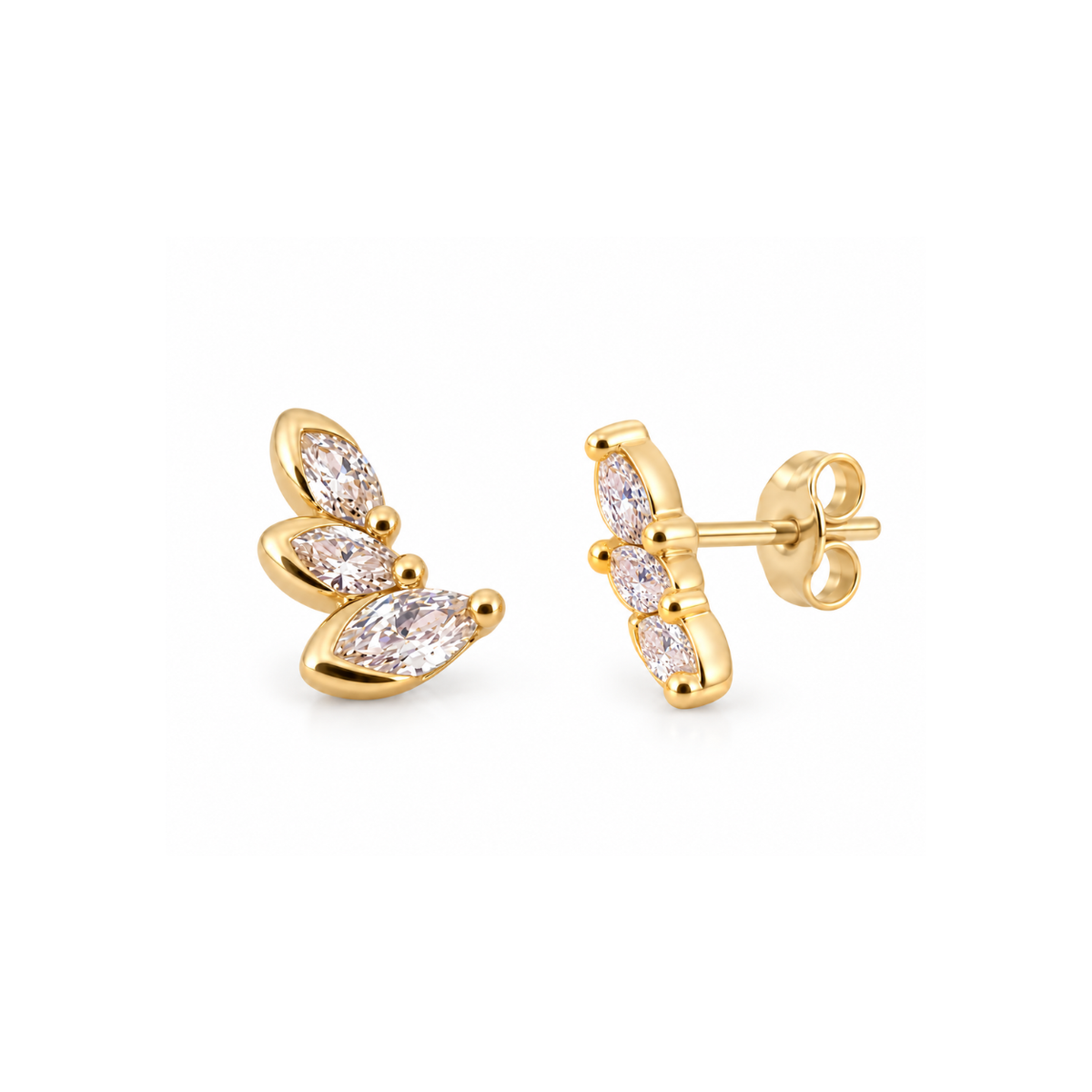 Earring Bezel Triple Marquise