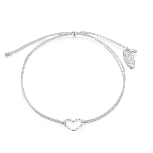 Bracelet Heart Corde Grey