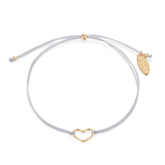 Bracelet Heart Corde Grey