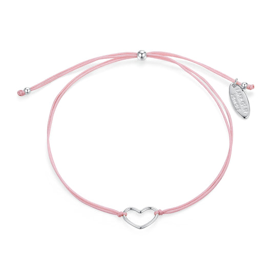 Bracelet Heart Corde Pink