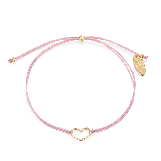 Bracelet Heart Corde Pink