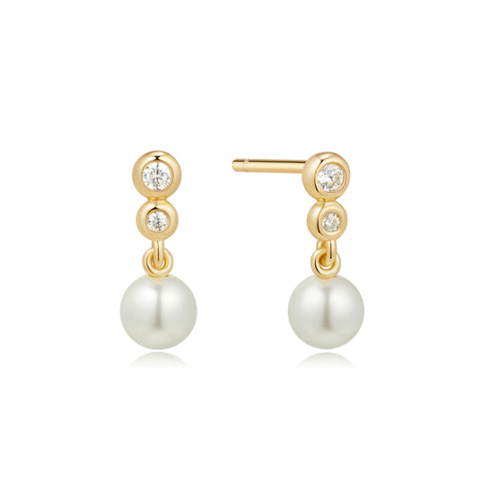 Earring Stud Floating Pearl