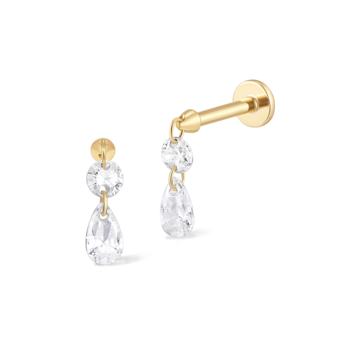 Floating Duo Pear Piercing