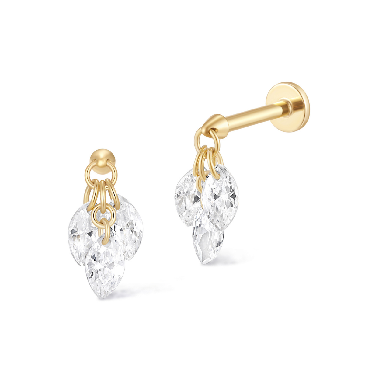 Floating Triple Marquise Piercing