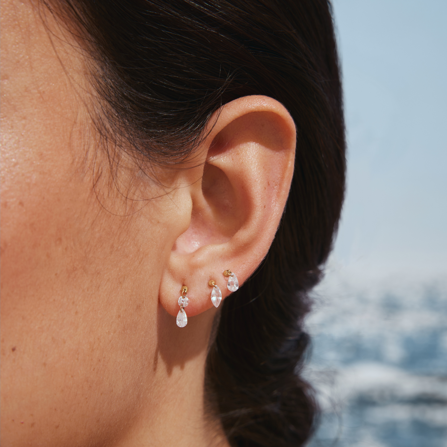 Floating Duo Pear Piercing