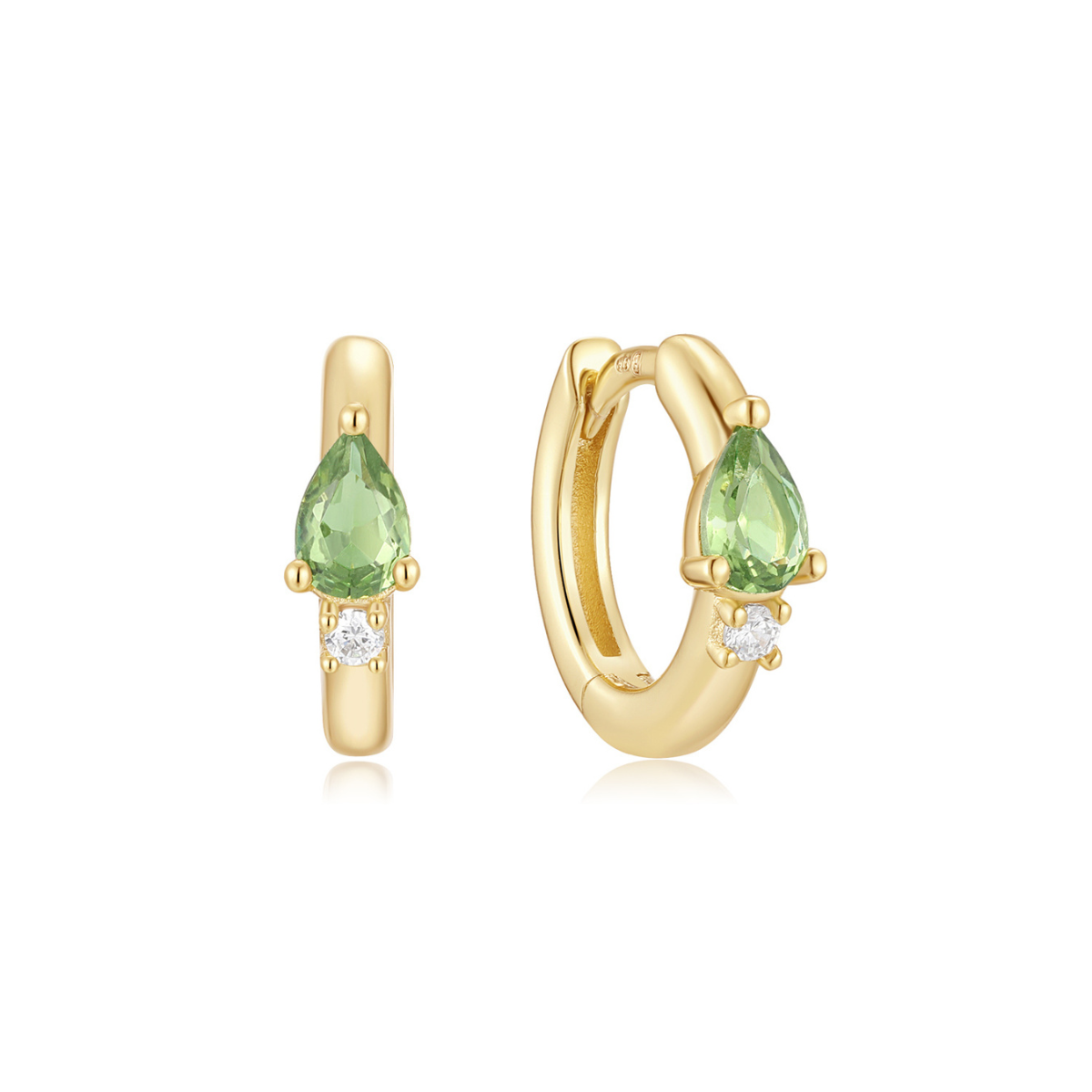 Earring Hoop Pear Mint