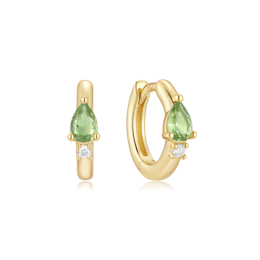 Earring Hoop Pear Mint