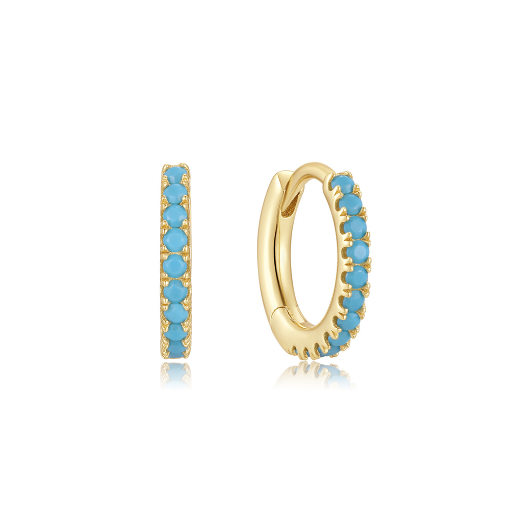 Earring Mini Hoop Turquoise