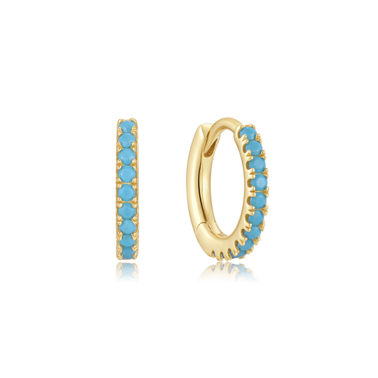 Earring Mini Hoop Turquoise