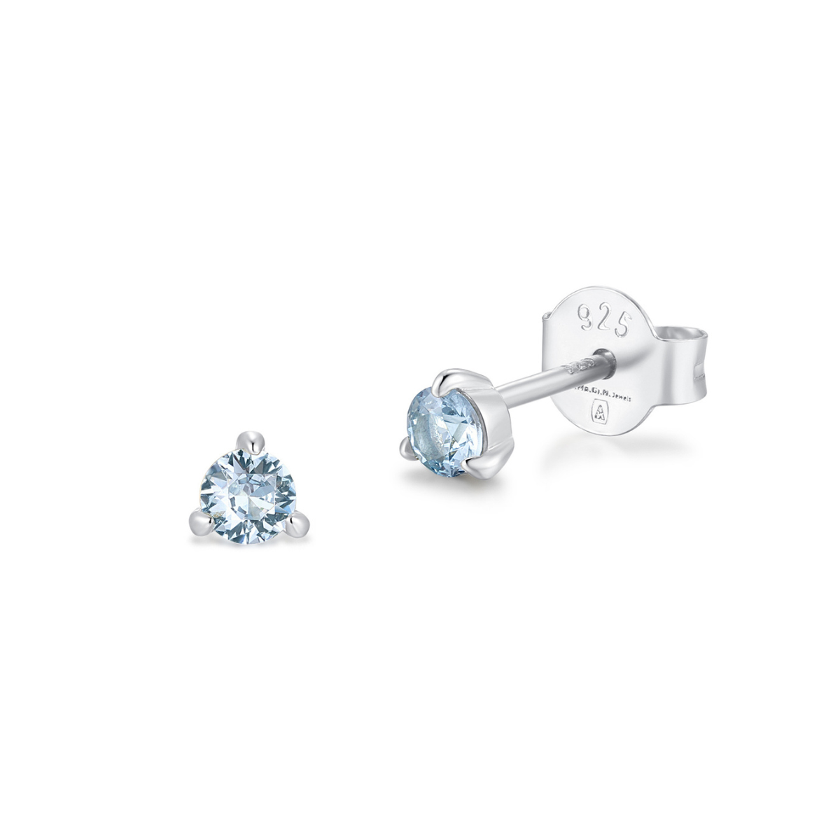 Earring Stud Round Blue