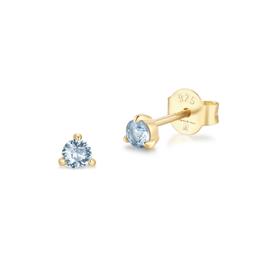 Earring Stud Round Blue