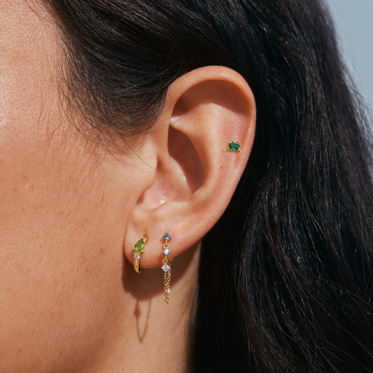 Earring Hoop Pear Mint