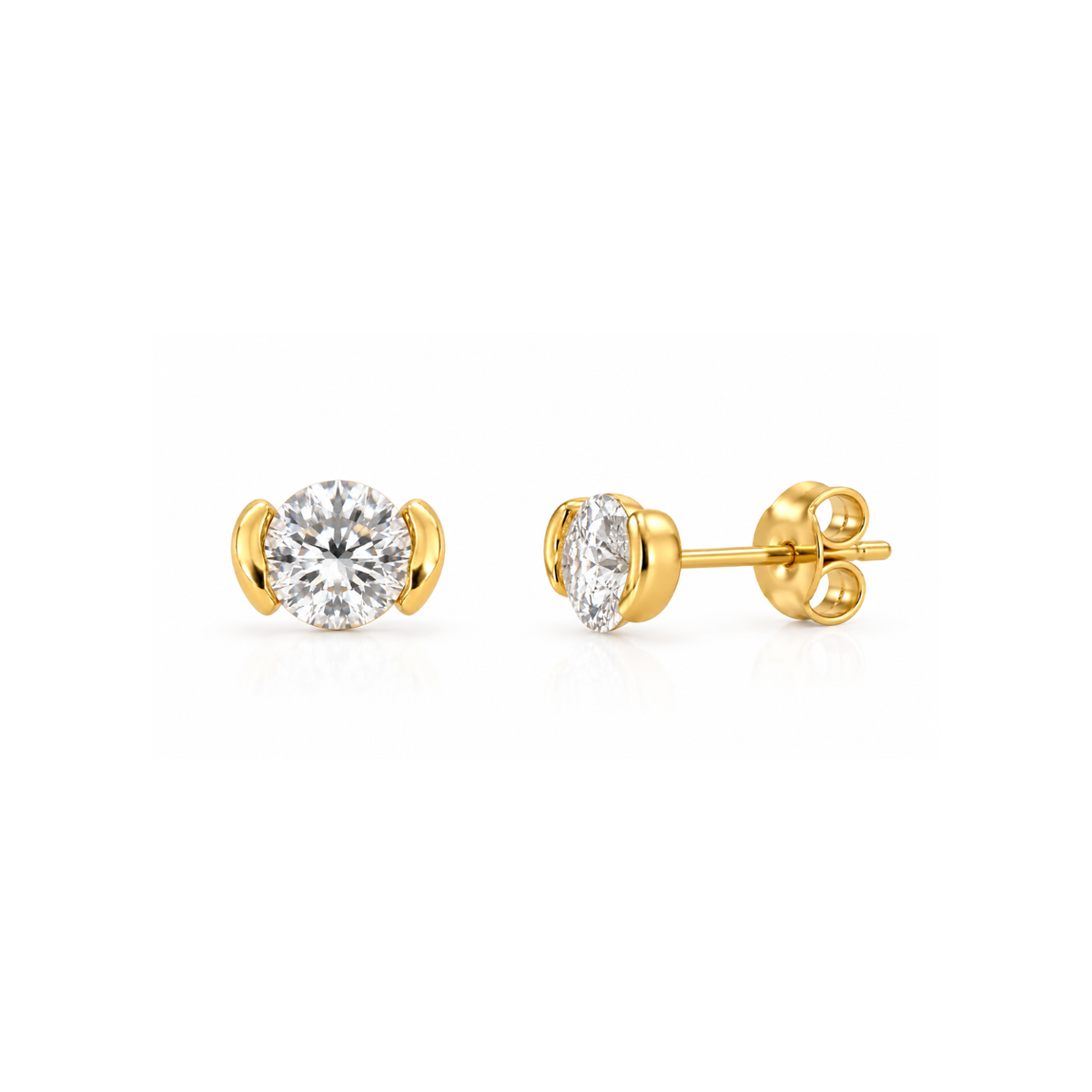 Earring Bezel Stud Elegance
