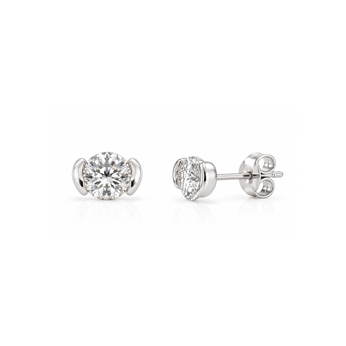 Earring Bezel Stud Elegance