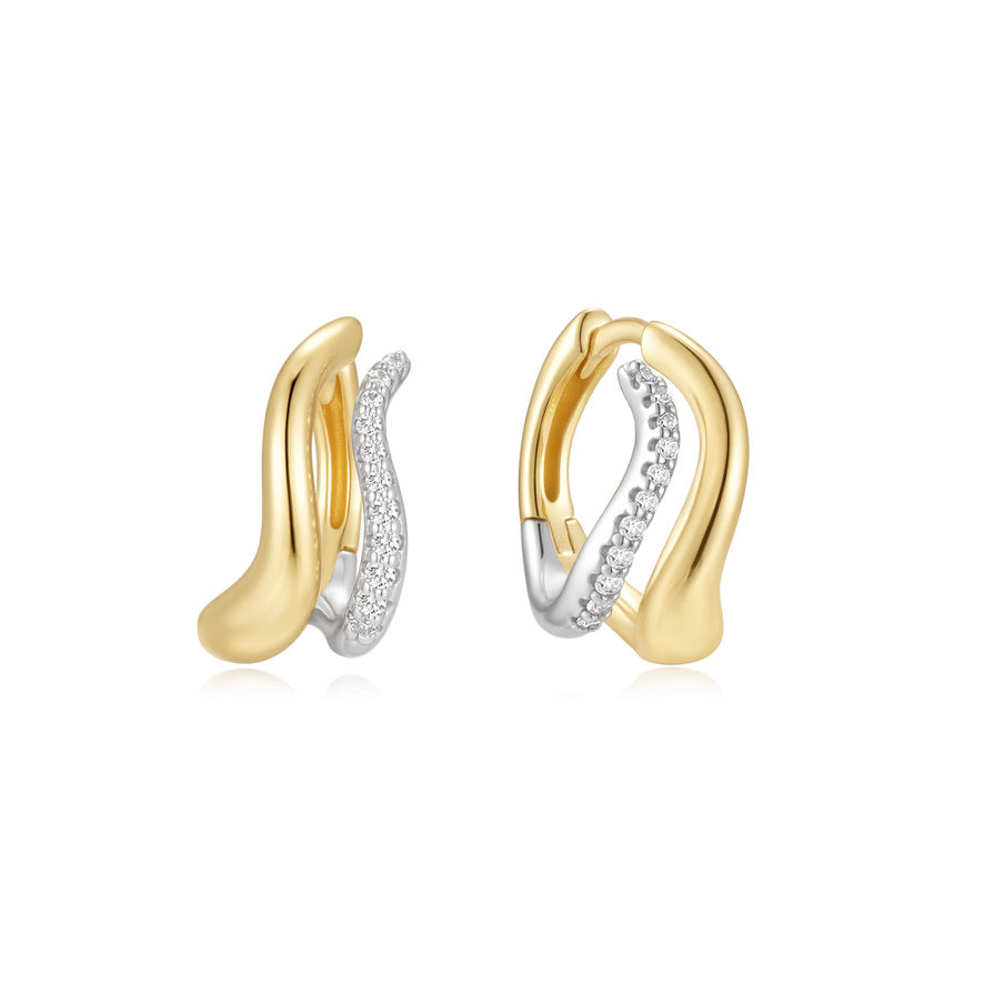 Earring Hoop Duotone Wave