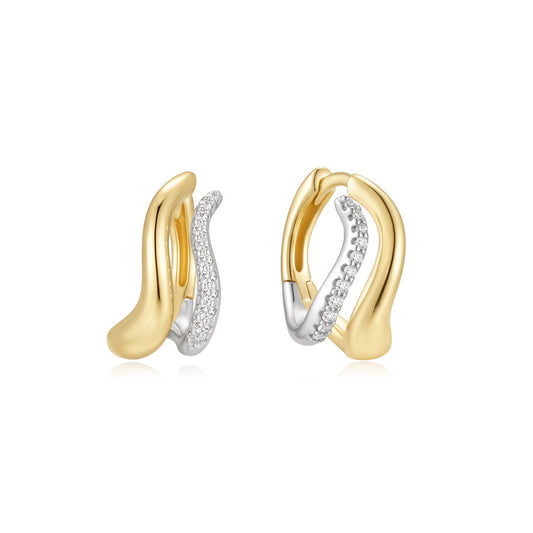 Earring Hoop Duotone Wave