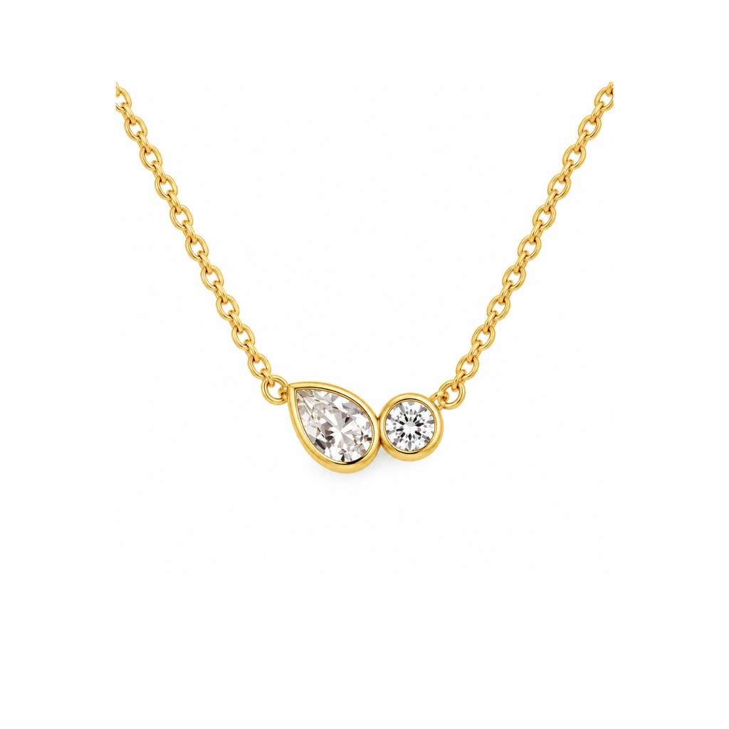 Necklace Bezel Toi et Moi