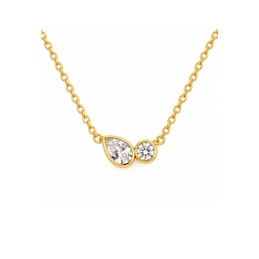 Necklace Bezel Toi et Moi