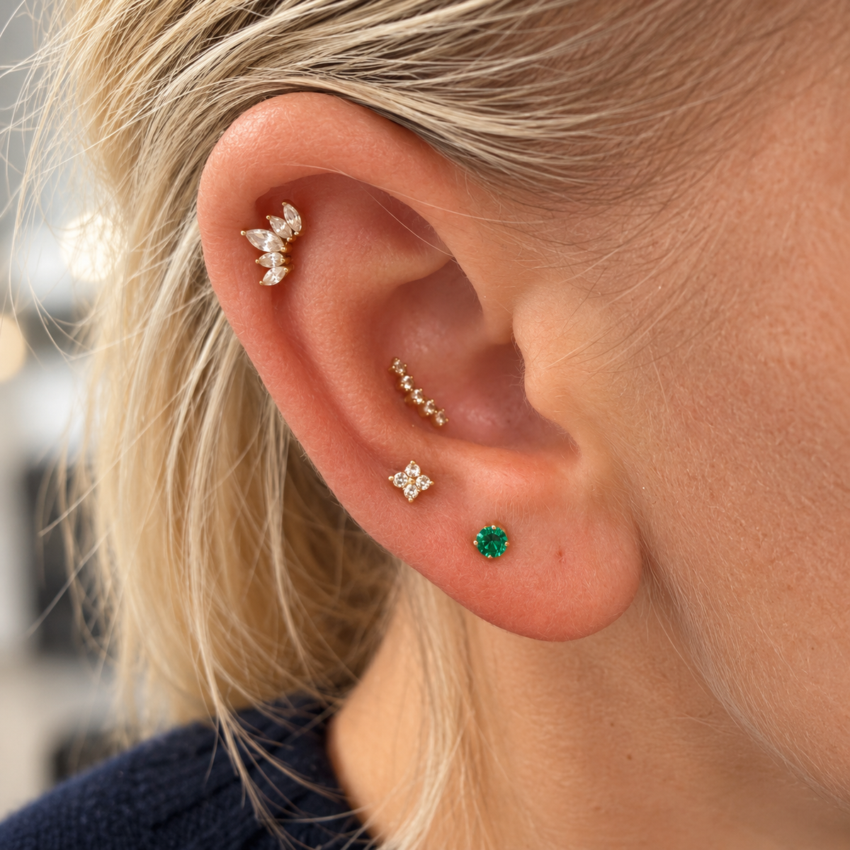 June Griffe Emerald Green Piercing Titanium