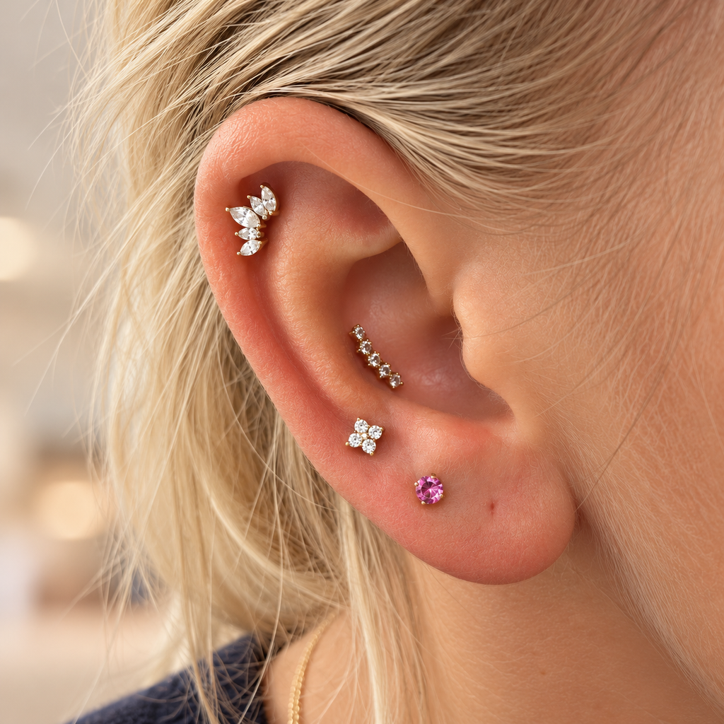 June Griffe Coral Pink Piercing Titanium