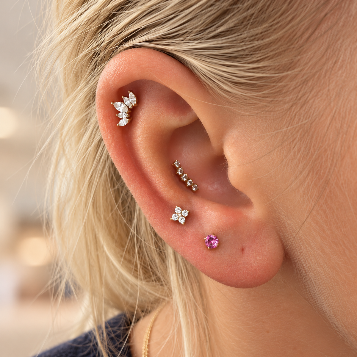 June Griffe Coral Pink Piercing Titanium