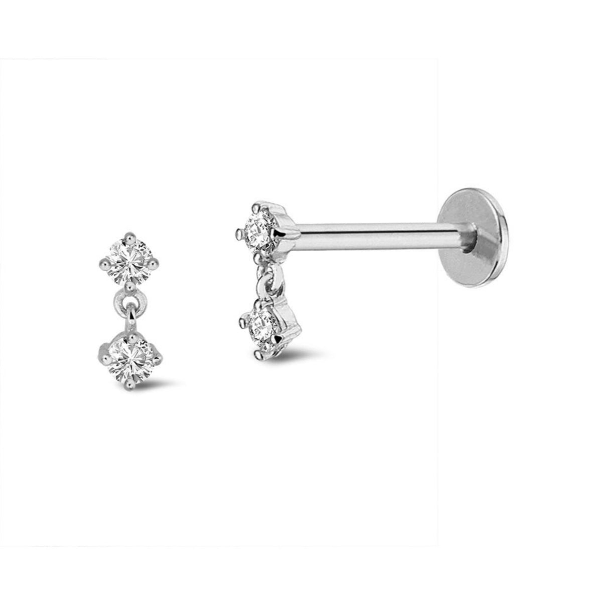 Duo Round Piercing Titanium