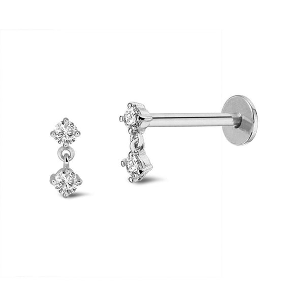 Duo Round Piercing Titanium