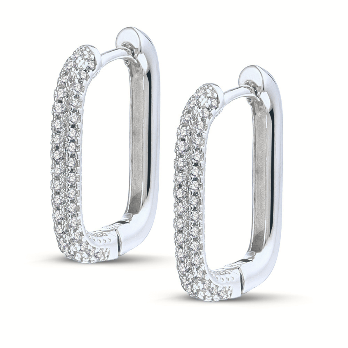 Earring Hoop Chunky Pave Large