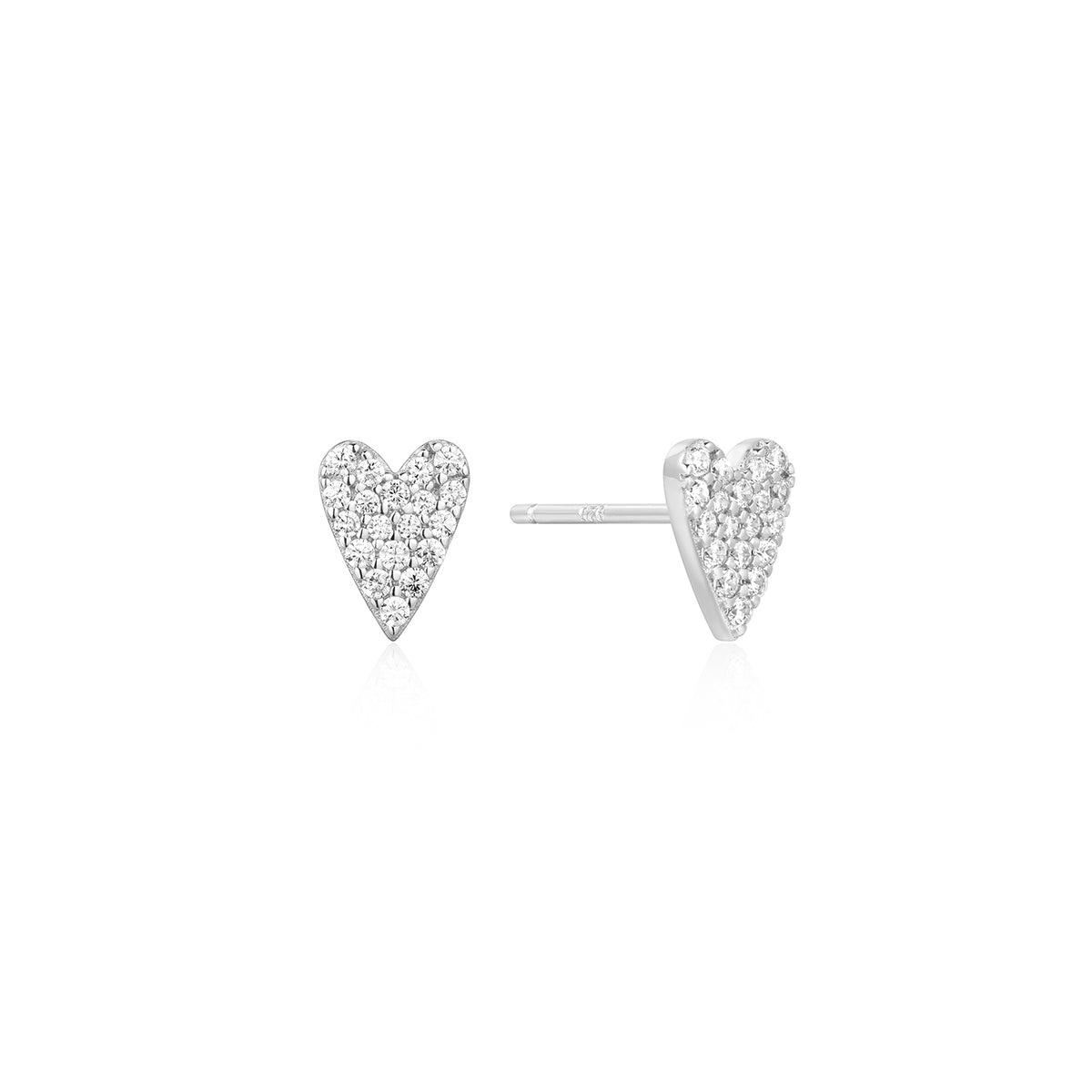 Earring Stud Heart Pave