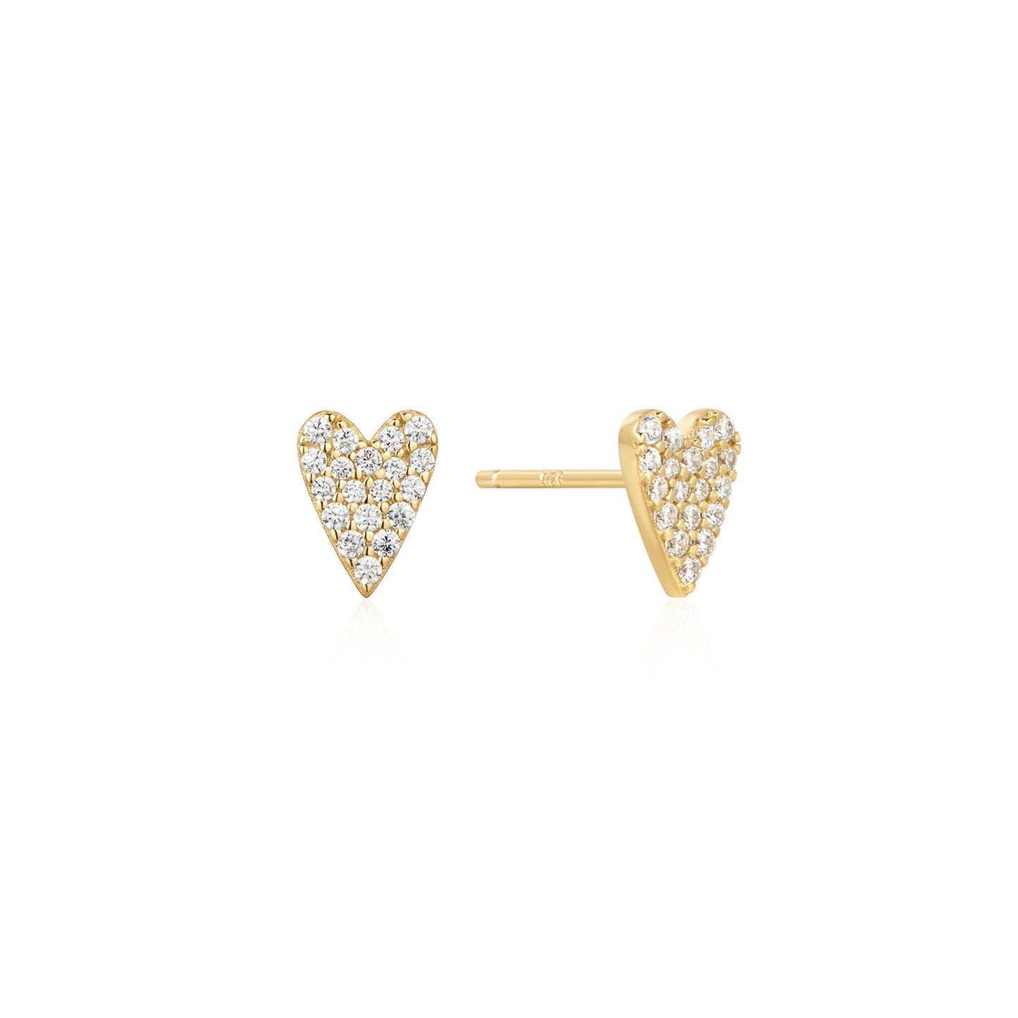 Earring Stud Heart Pave